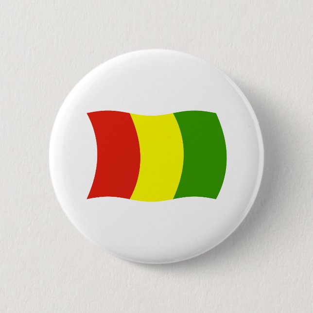 Bóton Redondo 5.08cm Botão da Bandeira da Guiné (Frente)