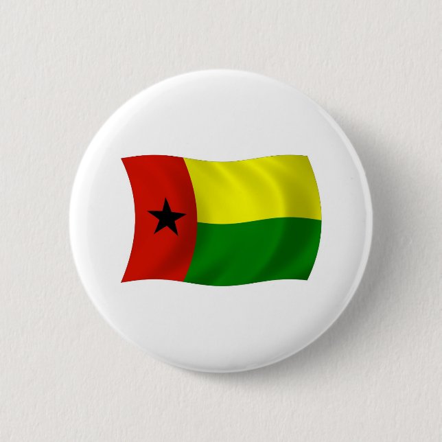 Bóton Redondo 5.08cm Botão da Bandeira da Guiné-Bissau (Frente)