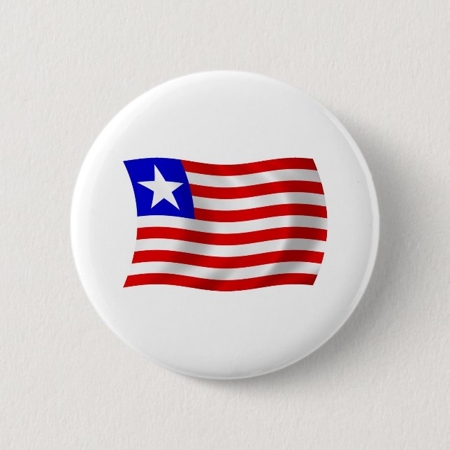 Bóton Redondo 5.08cm Botão da Bandeira da Libéria (Frente)