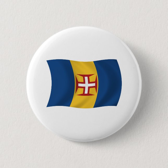 Bóton Redondo 5.08cm Botão da Bandeira da Madeira (Frente)