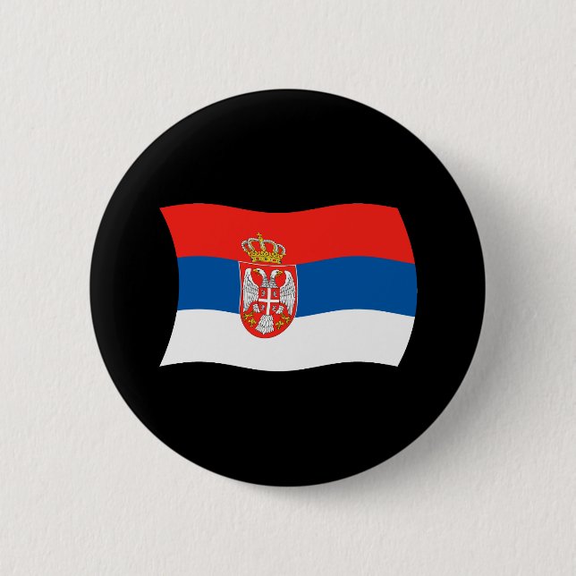 Bóton Redondo 5.08cm Botão da Bandeira da Sérvia (Frente)