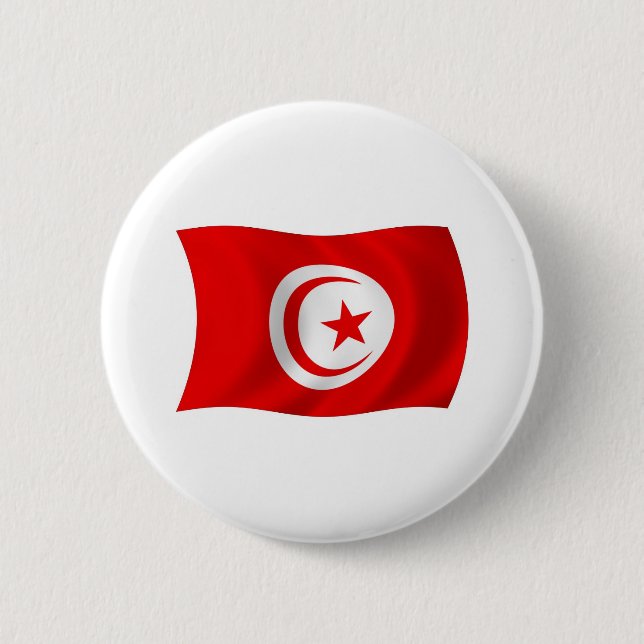 Bóton Redondo 5.08cm Botão da Bandeira da Tunísia (Frente)