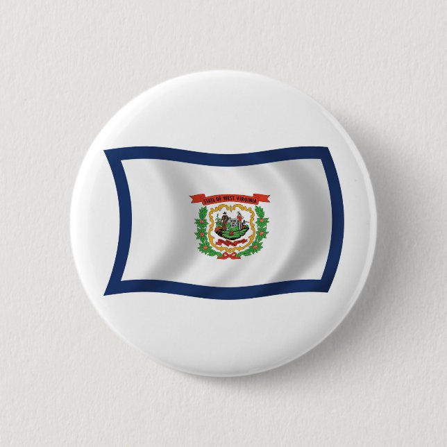 Bóton Redondo 5.08cm Botão da Bandeira da Virgínia Ocidental (Frente)