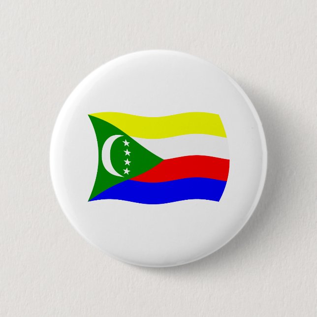 Bóton Redondo 5.08cm Botão da Bandeira das Comores (Frente)