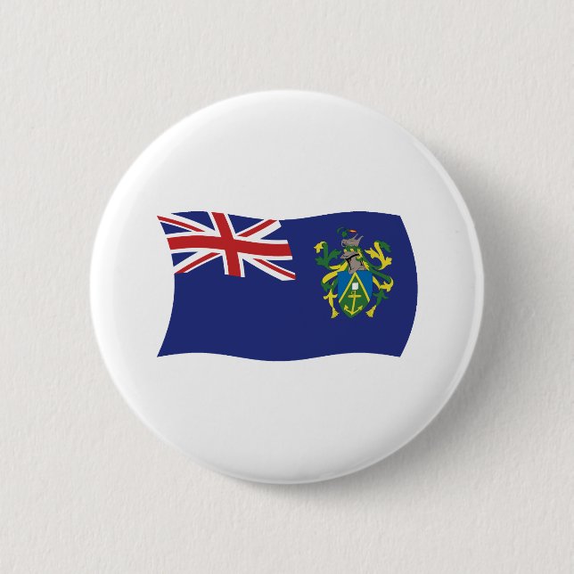 Bóton Redondo 5.08cm Botão da Bandeira das Ilhas Pitcairn (Frente)
