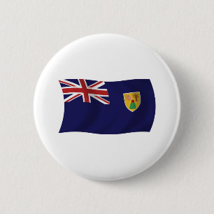 Bóton Redondo 5.08cm Botão da Bandeira das Ilhas Turcas e Caicos