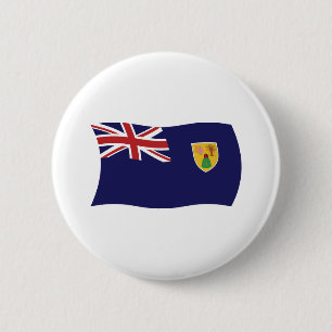 Bóton Redondo 5.08cm Botão da Bandeira das Ilhas Turcas e Caicos