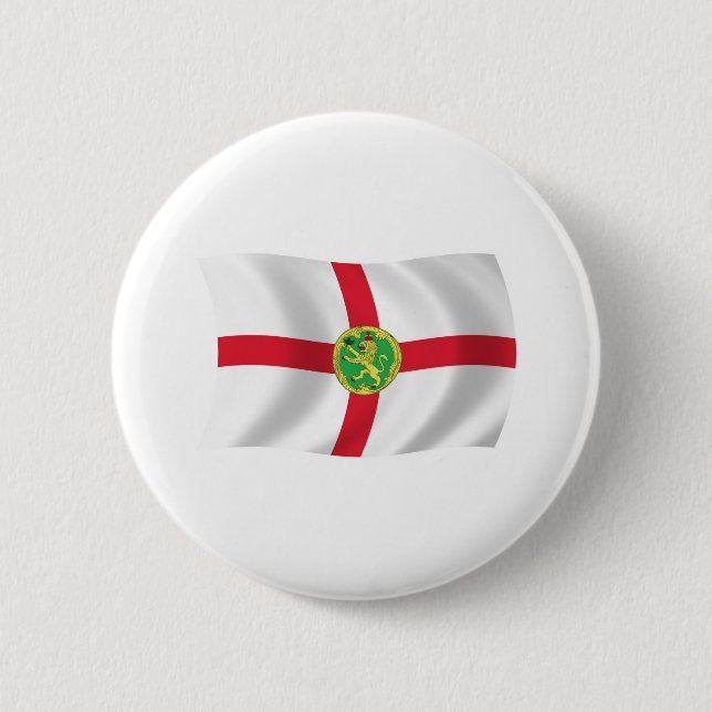 Bóton Redondo 5.08cm Botão da Bandeira de Alderney (Frente)