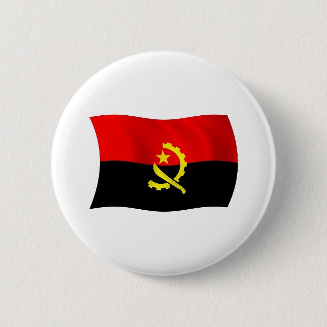 Bóton Redondo 5.08cm Botão da Bandeira de Angola (Frente)