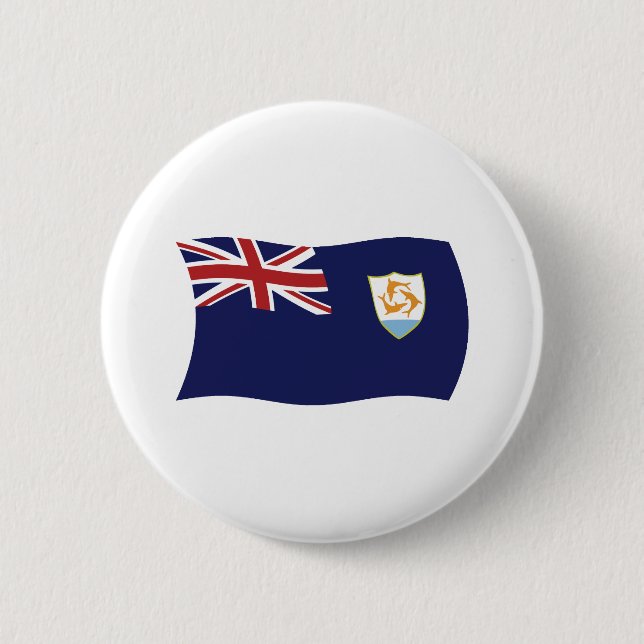 Bóton Redondo 5.08cm Botão da Bandeira de Anguilla (Frente)