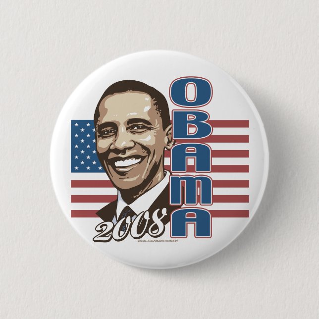 Bóton Redondo 5.08cm Botão da bandeira de Barack 2008 (Frente)