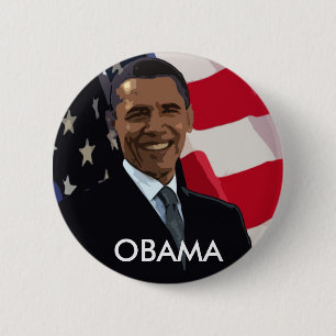 Bóton Redondo 5.08cm Botão da bandeira de Barack Obama