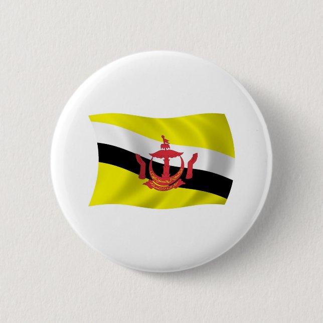 Bóton Redondo 5.08cm Botão da Bandeira de Brunei (Frente)