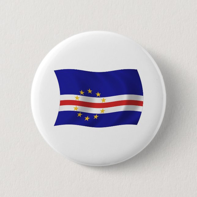 Bóton Redondo 5.08cm Botão da Bandeira de Cabo Verde (Frente)