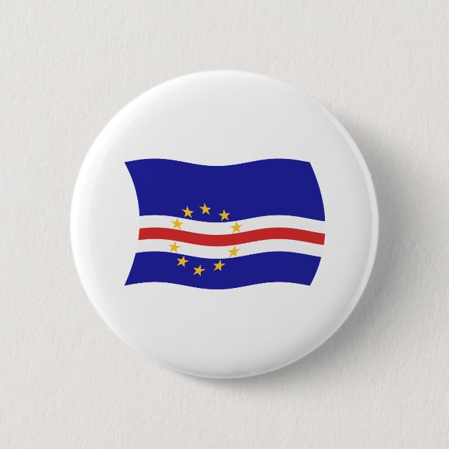 Bóton Redondo 5.08cm Botão da Bandeira de Cabo Verde (Frente)