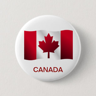 Bóton Redondo 5.08cm Botão da bandeira de Canadá