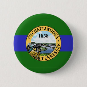 Bóton Redondo 5.08cm Botão da Bandeira de Chattanooga, Tennessee