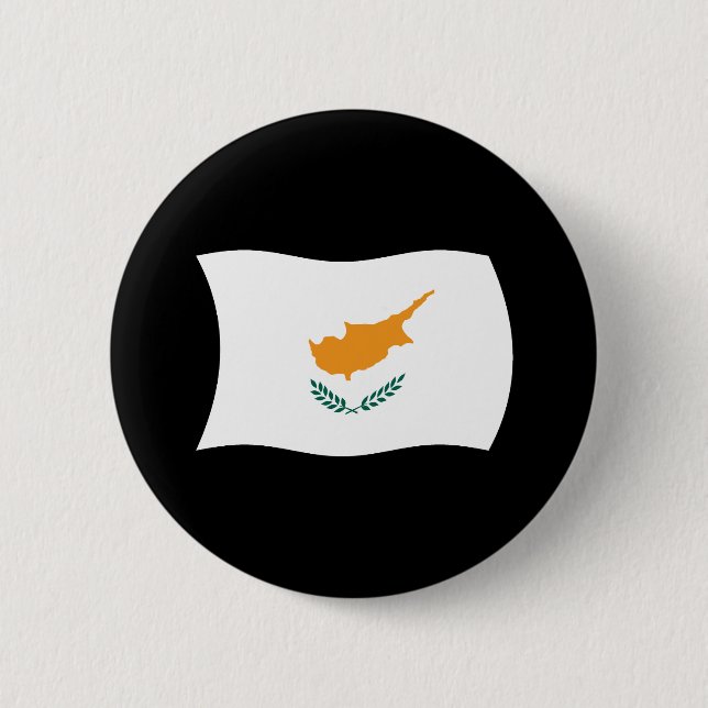 Bóton Redondo 5.08cm Botão da Bandeira de Chipre (Frente)