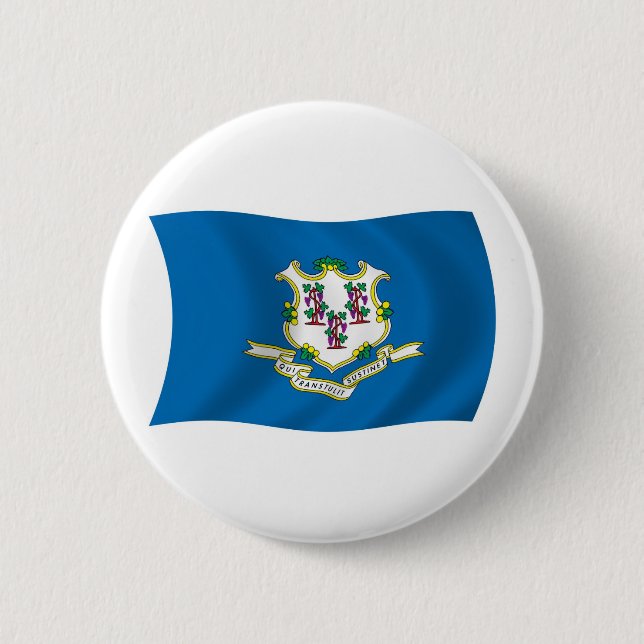 Bóton Redondo 5.08cm Botão da Bandeira de Connecticut (Frente)