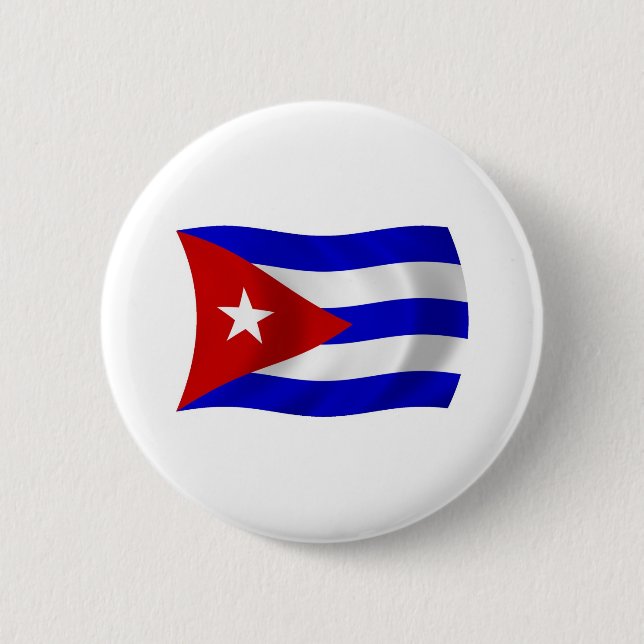 Bóton Redondo 5.08cm Botão da Bandeira de Cuba (Frente)