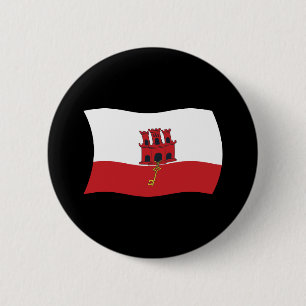 Bóton Redondo 5.08cm Botão da Bandeira de Gibraltar