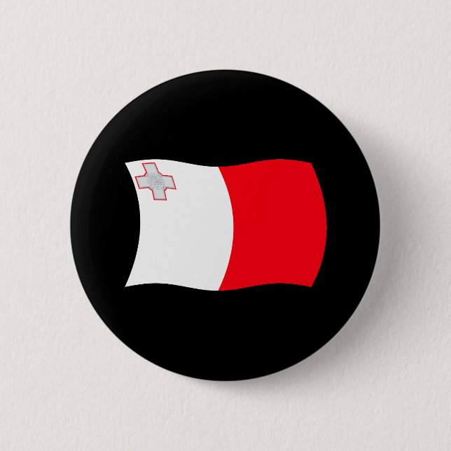 Bóton Redondo 5.08cm Botão da Bandeira de Malta (Frente)