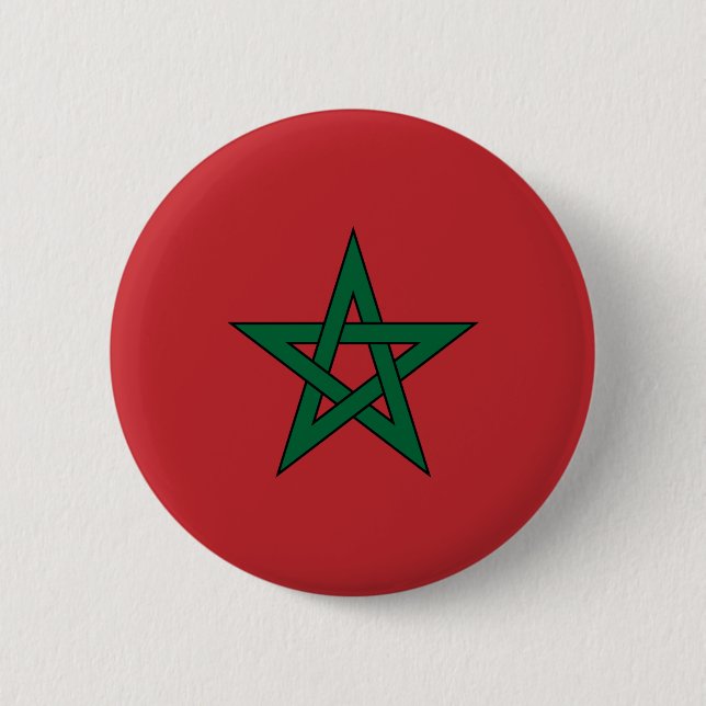 Bóton Redondo 5.08cm Botão da bandeira de Marrocos (Frente)