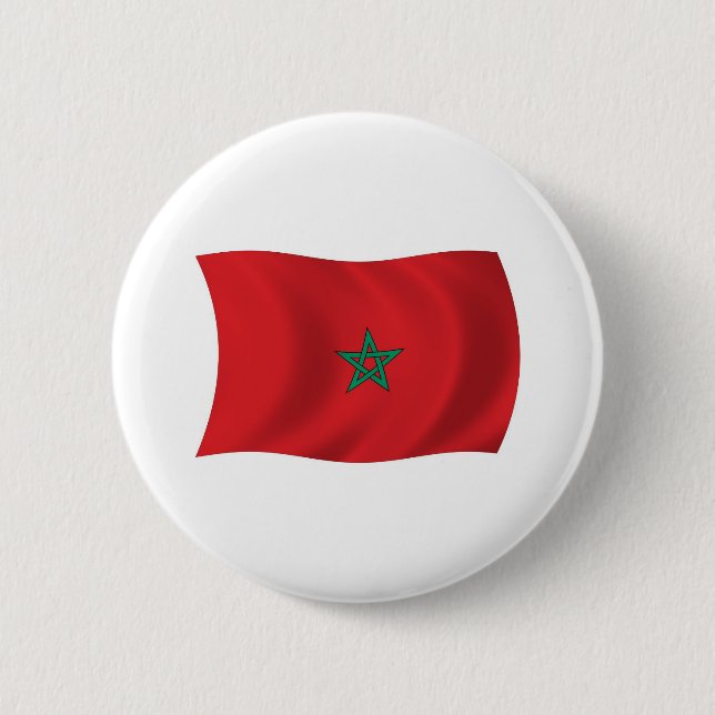 Bóton Redondo 5.08cm Botão da Bandeira de Marrocos (Frente)