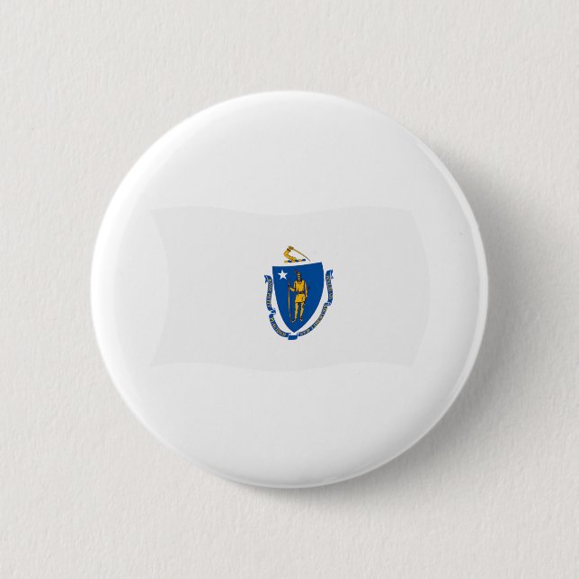 Bóton Redondo 5.08cm Botão da Bandeira de Massachusetts (Frente)