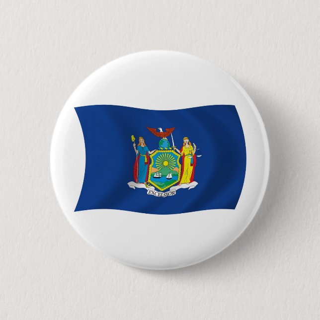 Bóton Redondo 5.08cm Botão da Bandeira de Nova York (Frente)