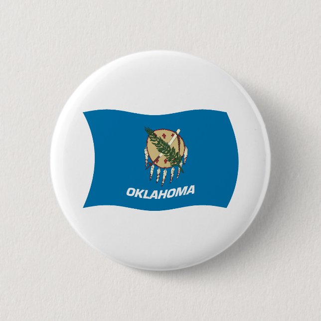 Bóton Redondo 5.08cm Botão da Bandeira de Oklahoma (Frente)