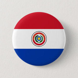 Bóton Redondo 5.08cm Botão da bandeira de Paraguai