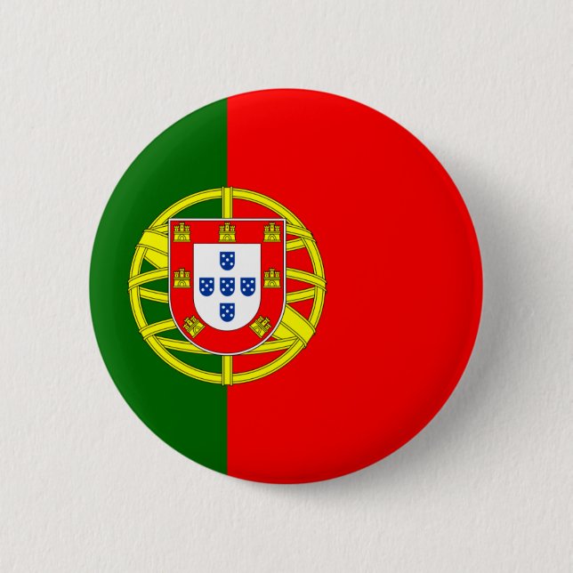 Bóton Redondo 5.08cm Botão da bandeira de Portugal (Frente)