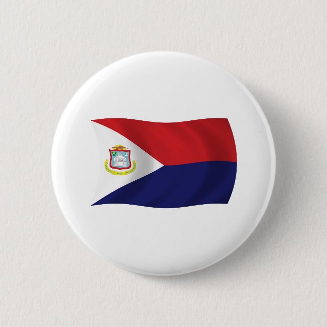 Bóton Redondo 5.08cm Botão da Bandeira de Sint Maarten (Frente)
