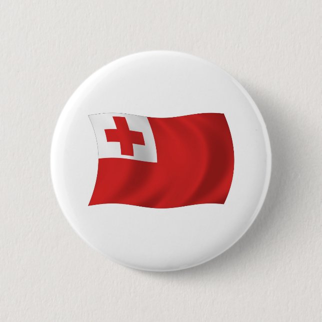 Bóton Redondo 5.08cm Botão da Bandeira de Tonga (Frente)