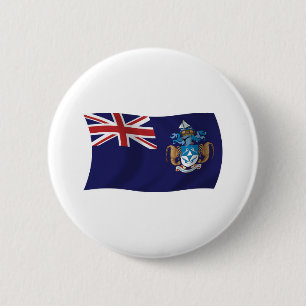 Bóton Redondo 5.08cm Botão da Bandeira de Tristan da Cunha