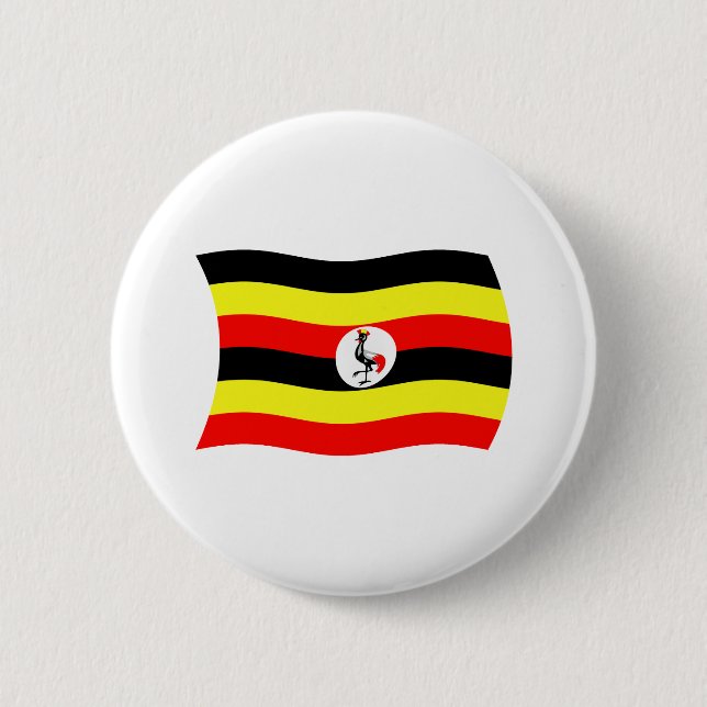 Bóton Redondo 5.08cm Botão da Bandeira de Uganda (Frente)