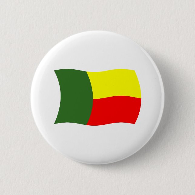 Bóton Redondo 5.08cm Botão da Bandeira do Benim (Frente)