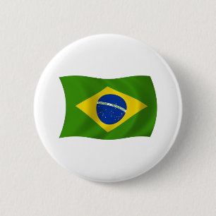 Bóton Redondo 5.08cm Botão da Bandeira do Brasil