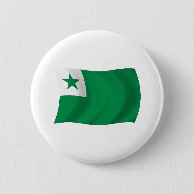 Bóton Redondo 5.08cm Botão da Bandeira do Esperanto (Frente)