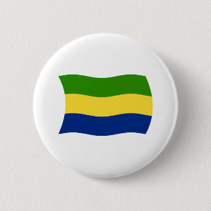 Bóton Redondo 5.08cm Botão da Bandeira do Gabão