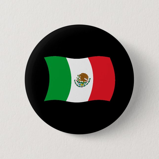 Bóton Redondo 5.08cm Botão da Bandeira do México (Frente)
