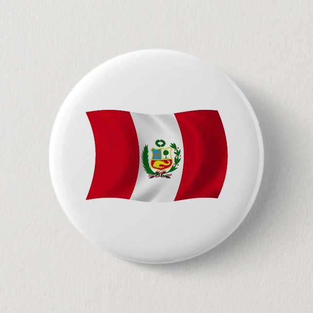 Bóton Redondo 5.08cm Botão da Bandeira do Peru (Frente)