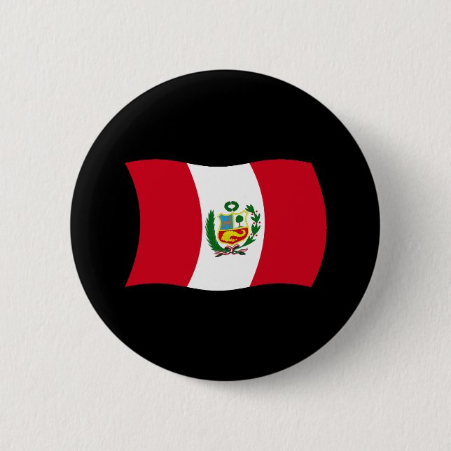 Bóton Redondo 5.08cm Botão da Bandeira do Peru (Frente)