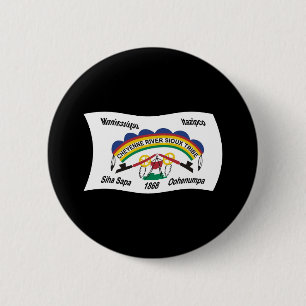 Bóton Redondo 5.08cm Botão da Bandeira Sioux do Rio Cheyenne