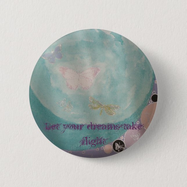 Bóton Redondo 5.08cm Botão da borboleta (Frente)