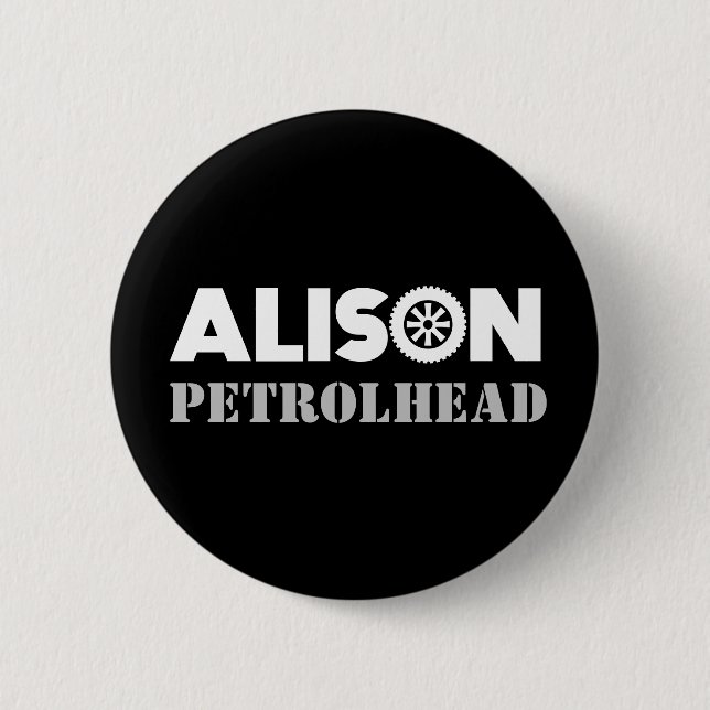 Bóton Redondo 5.08cm Botão da Cabeça de Alison Petrol (Frente)