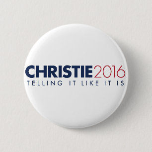 Bóton Redondo 5.08cm Botão da campanha de Chris Christie 2016 - 2,25"