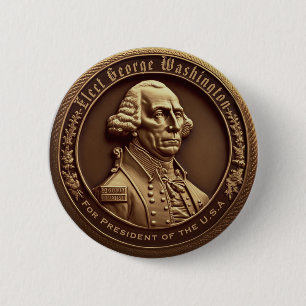 Bóton Redondo 5.08cm Botão da Campanha George Washington