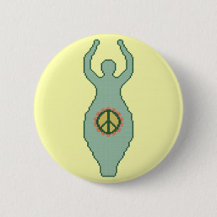 Bóton Redondo 5.08cm Botão da deusa da paz